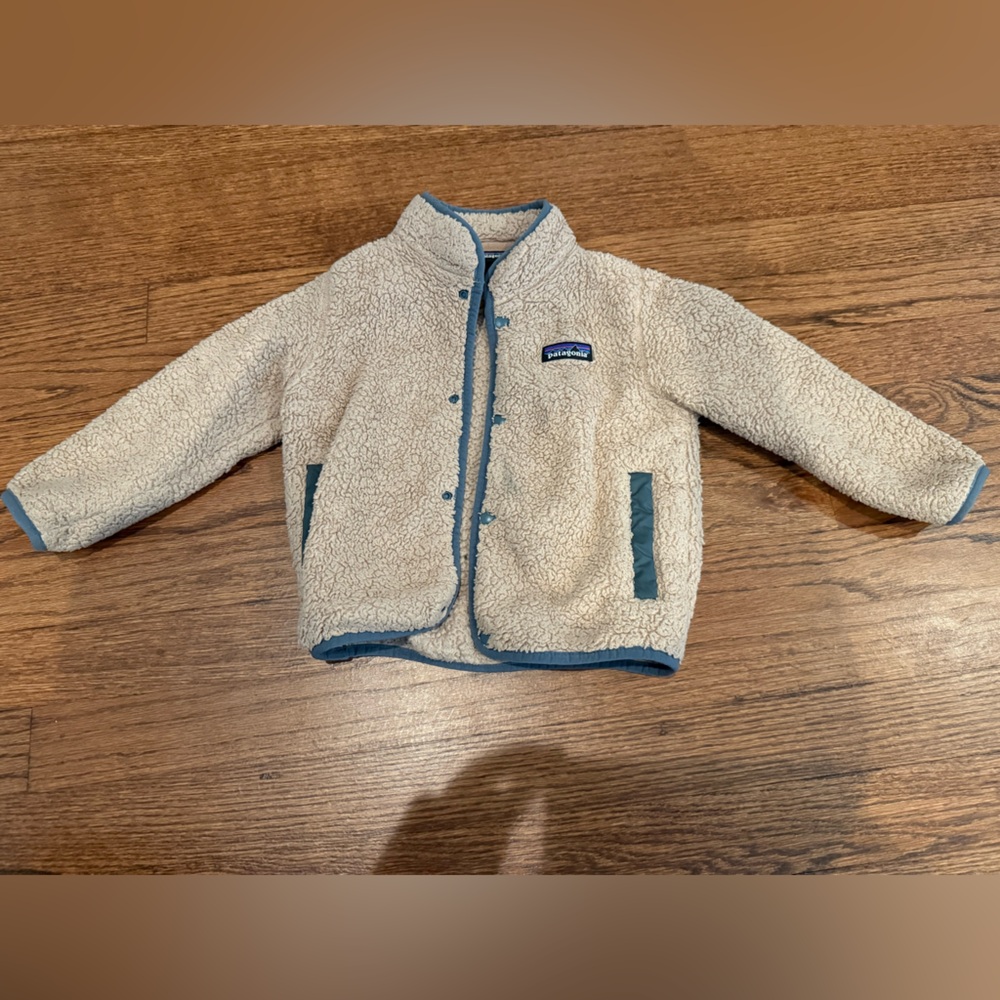 Patagonia Cream and Blue Kids Jacket
